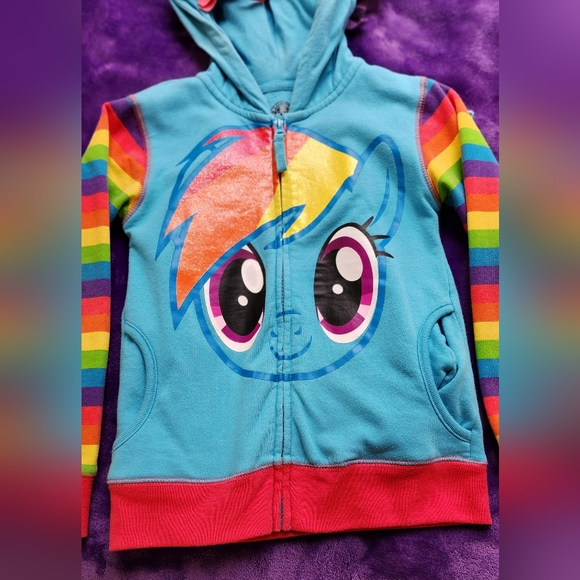 EUC- My Little Pony 🌈Rainbow Dash girls hoodie (sz 5/6) - Picture 4 of 9
